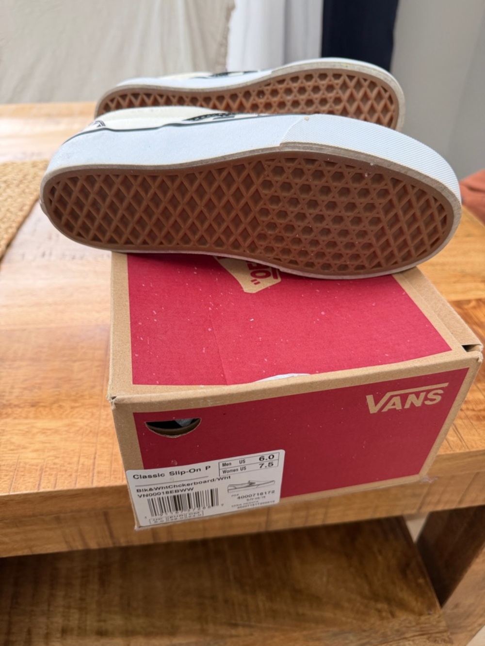 Vans Checkerboard Slip-On Sneakers - Black & White - Picture 5 of 5